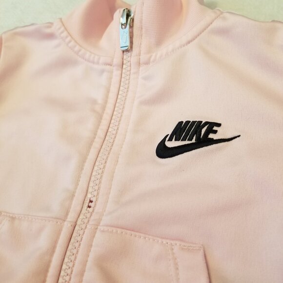 Nike Pink Baby Girl Zip up Sweater Heart Trim Track Suit Toddler 18 Months - Picture 3 of 7
